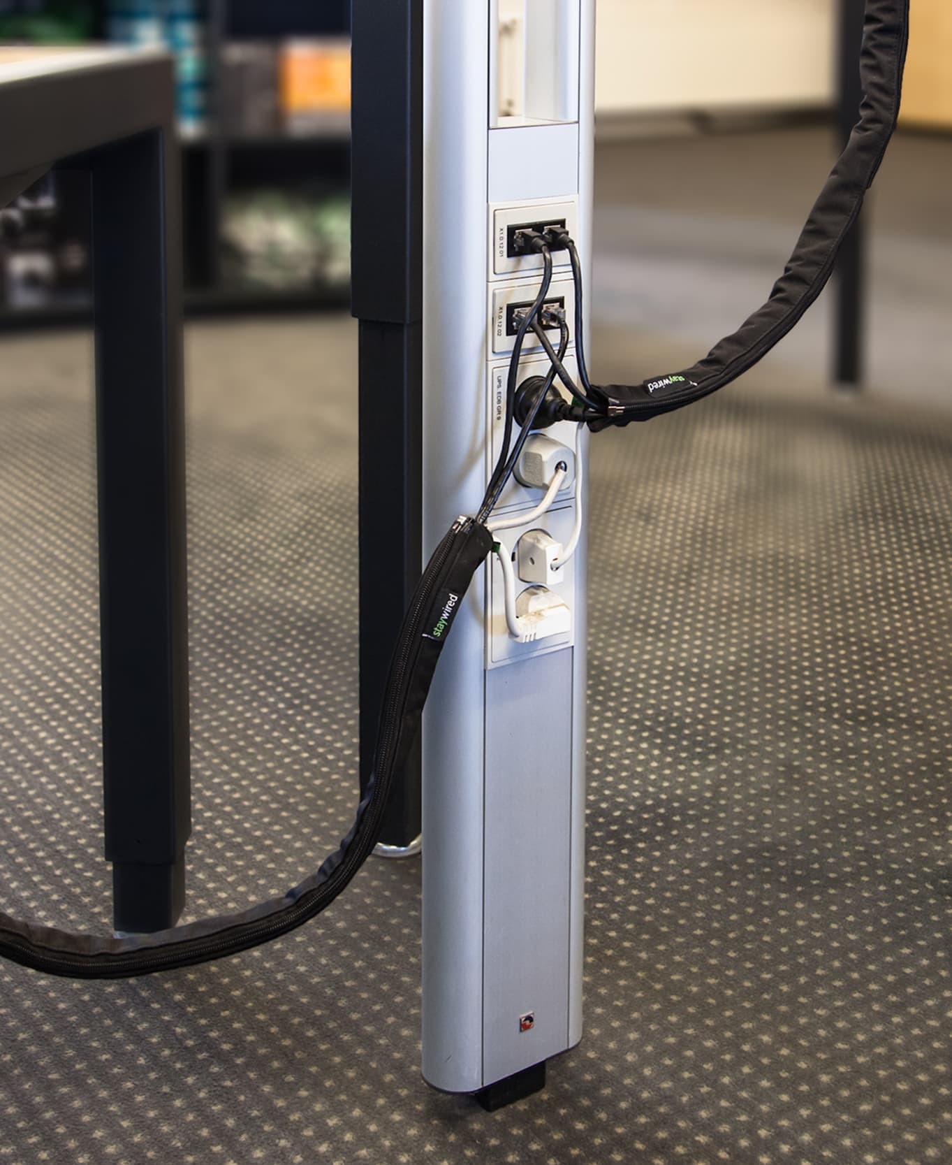 Clean organized workspace with StayWired